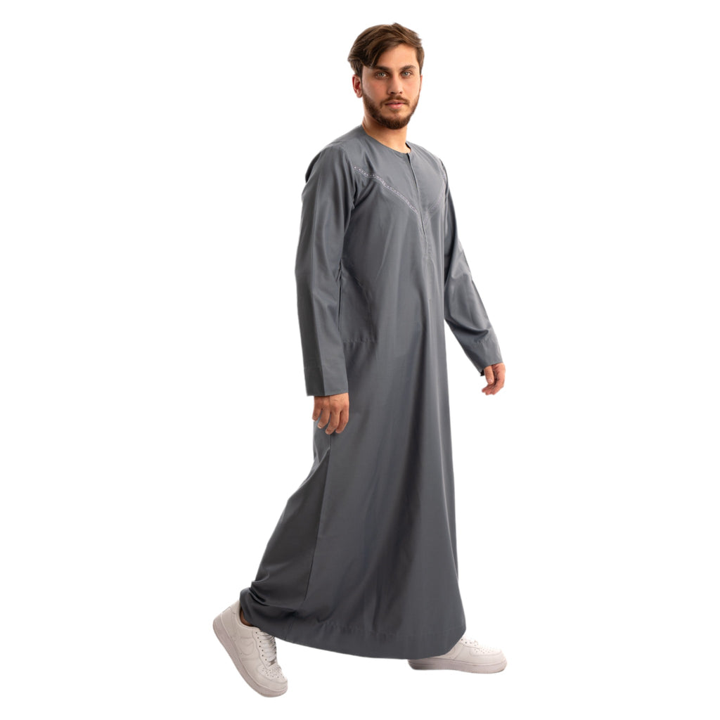 Silver Designer Jubba | UAE Hub Alhaya Thobe | Mens Thobes