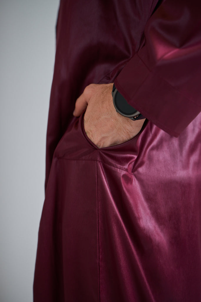 Mens Thobe Maroon | Jubba Burgundy | Hub Alhaya Mens Thobe