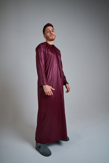 Maroon Emirati Thobe | Maroon Jubba | Burgundy Thobe