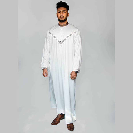 Boys Cream Emirati Collar Thobe